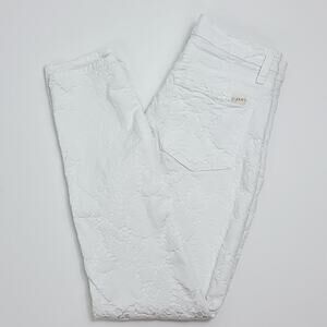 JEN7 by 7 For All Mankind‎ White Lace Ankle Skinny Jeans Size 4 FLAWED
